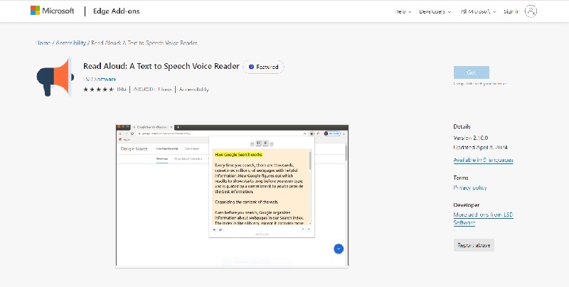 edge pdf text to speech reader