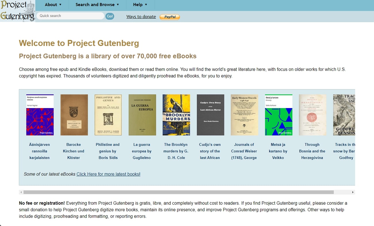 project gutenberg ebook website