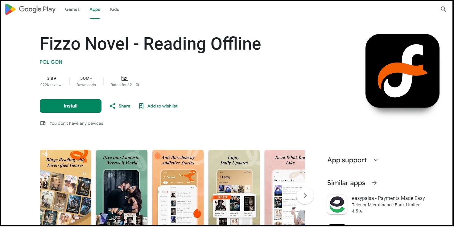 fizzo novel app on google play