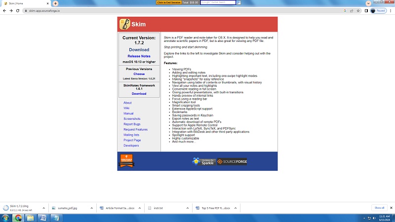skim free pdf reader interface