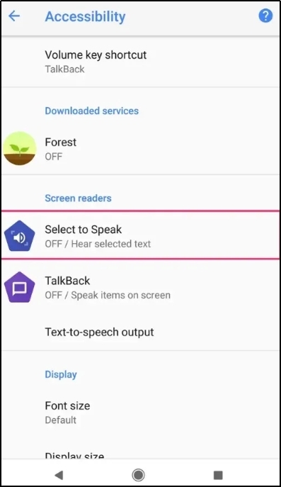 select to speak in android