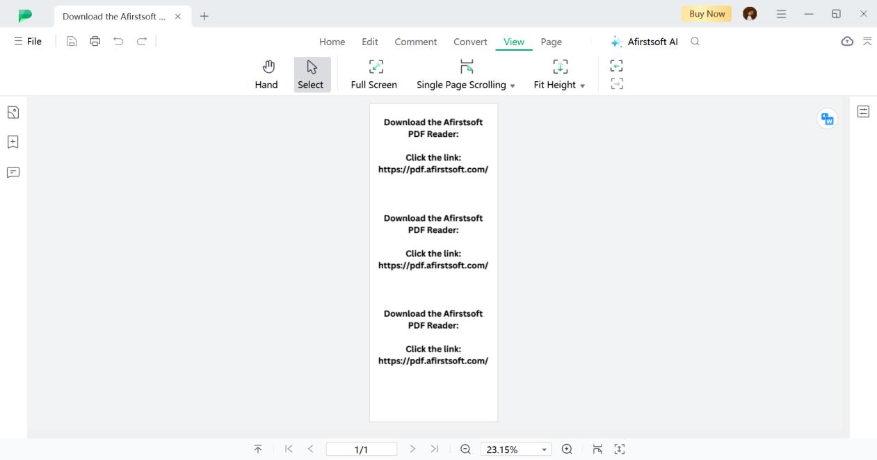 afirstsoft pdf reader fit height