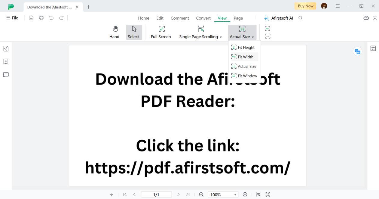 afirstsoft pdf reader view fit width