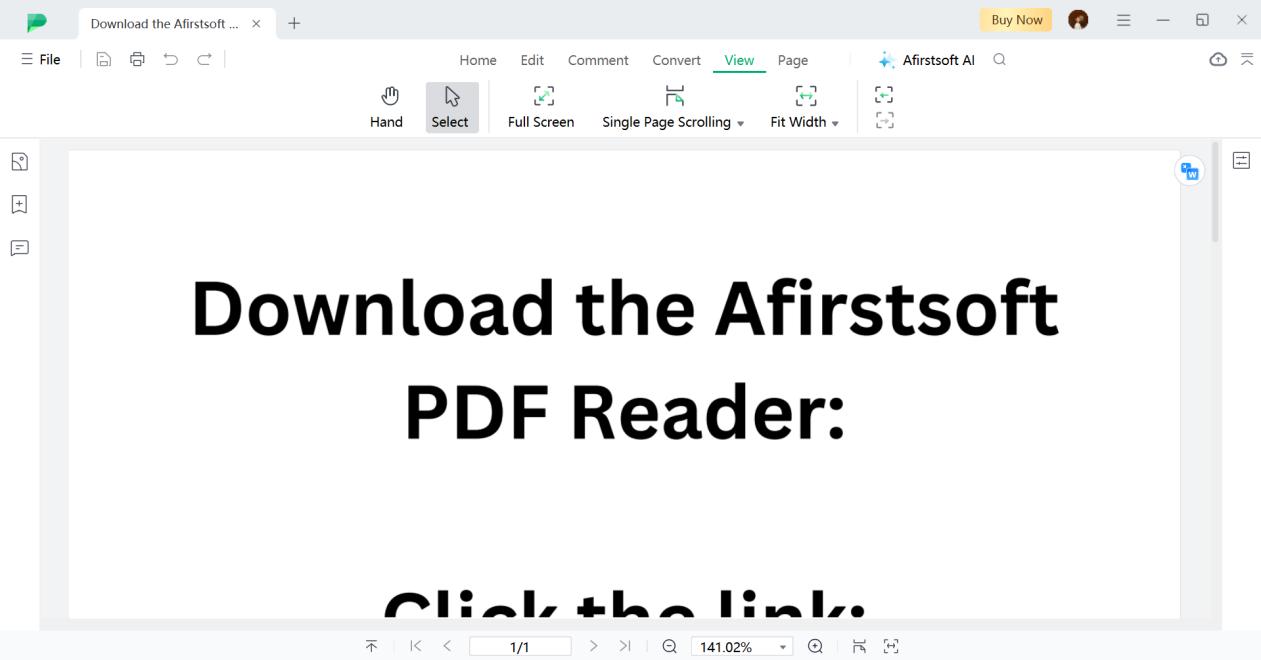 afirstsoft pdf reader fit width