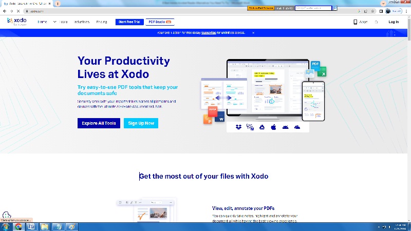 xodo pdf reader interface