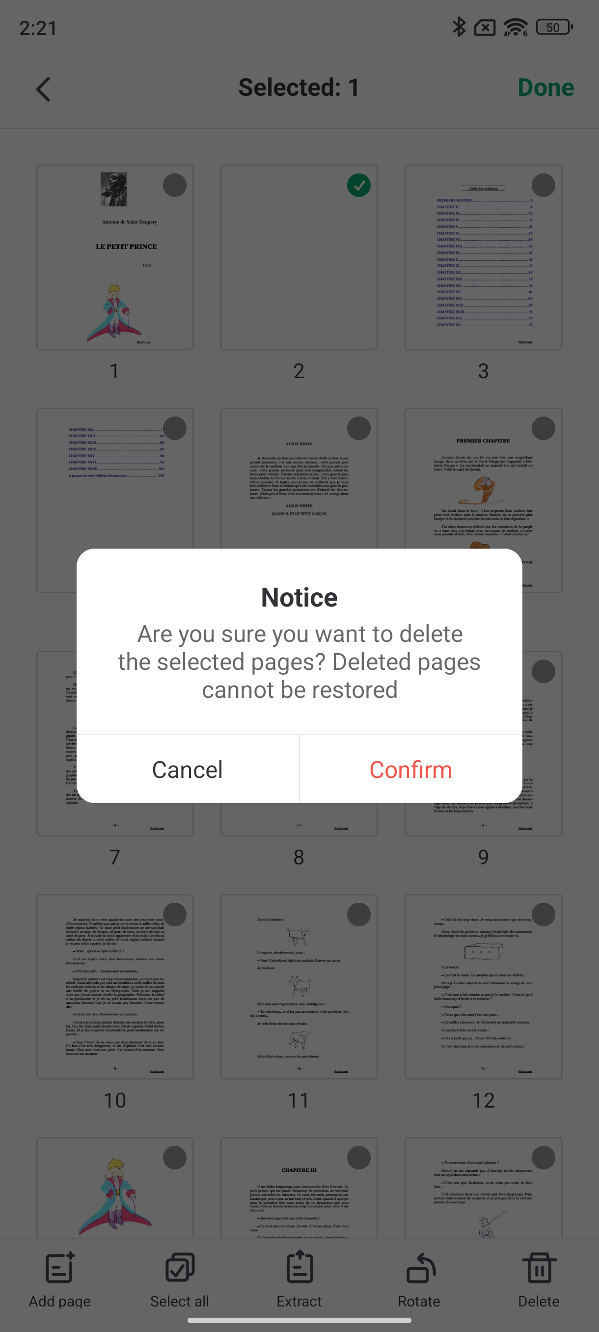 go to the delete option afirstsoft pdf for android