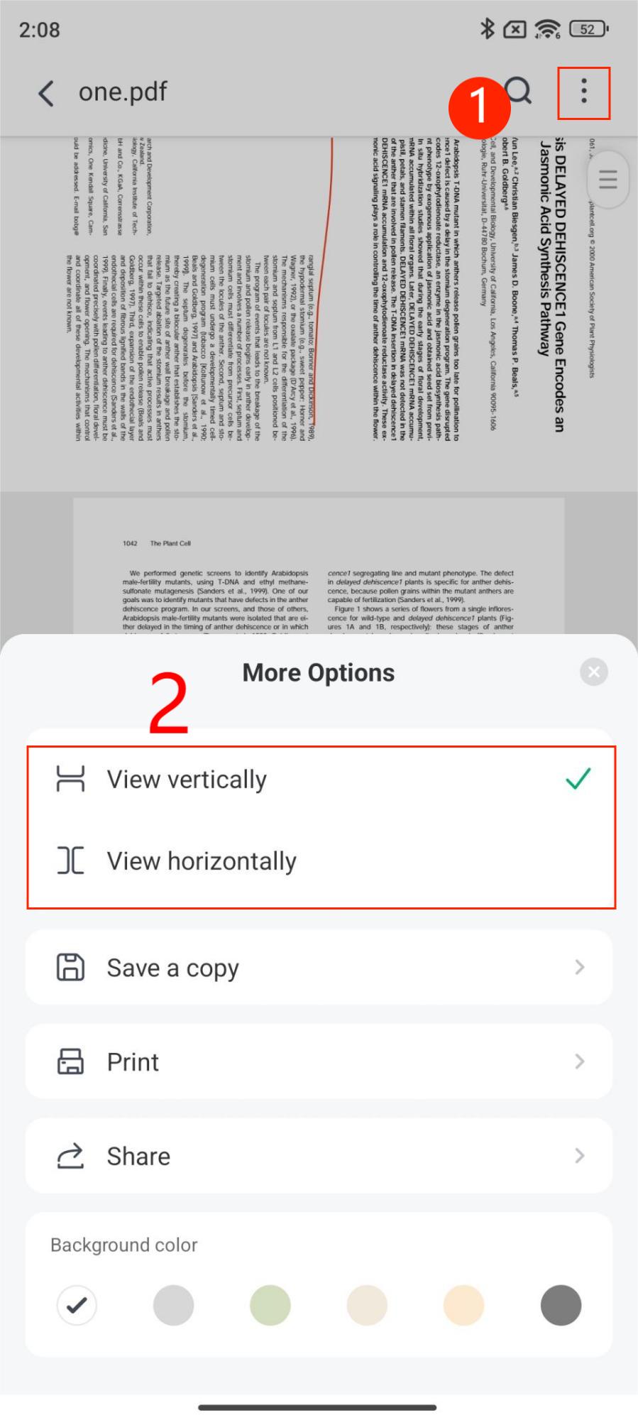 steps to change reading mode afirstsoft pdf