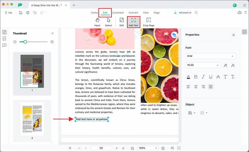 Add Text to PDF with Afirstsoft PDF