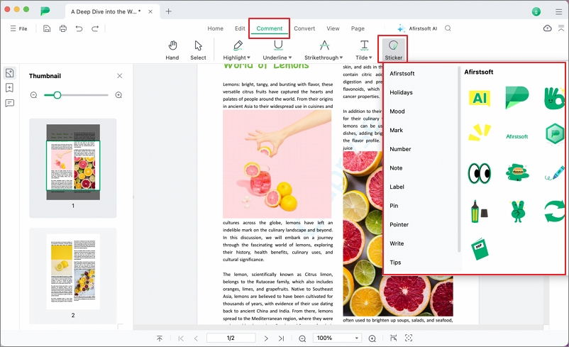 how-to-add-sticker-with-afirstsoft-pdf-editor