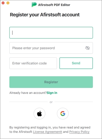 register afirstsoft pdf account
