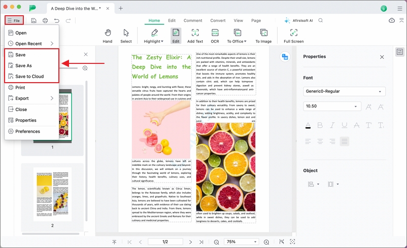 How to Save PDF with Afirstsoft PDF